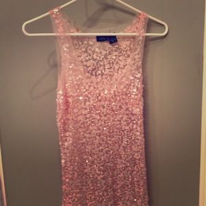 Pink sequins tank top